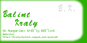 balint kraly business card